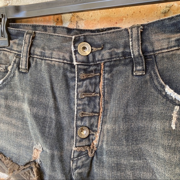 Free People Shorts Acid Wash Look Loose Hem W 25 - Picture 2 of 8